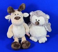 2x NICI SCHNEE EULE Schneeeule Selma + ELCH Hank Happy Winter grau weiß 32+ 21cm