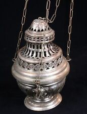 WEIHRAUCHSCHWENKER KUPFER VERSILBERT WIDDER KÖPFE ORNAMENTE NEOBAROCK 19. JH.