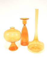 3x Lauscha Glas Vasen -