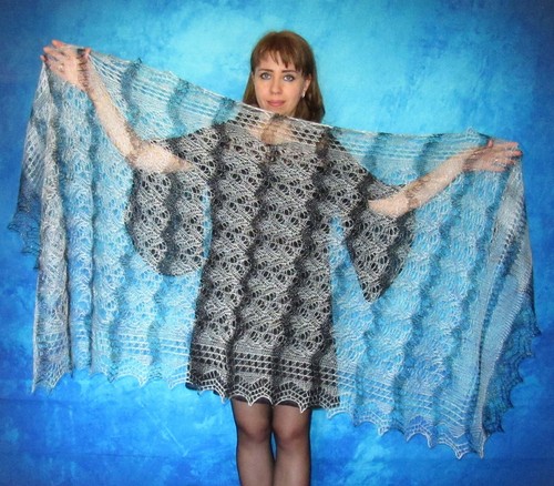 Gestrickter ziegenflaum schal - ziegenflaum,