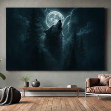 Heulender Wolf bei Vollmond