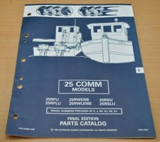 OMC Johnson Evinrude 25 Comm Models Boots Motor Parts Book Ersatzteilliste 1992