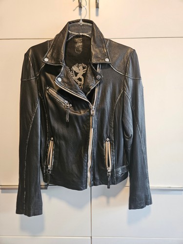Leder biker jacke vintage - jacke,