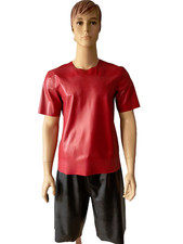 Latex Hemd Hose Herren 2tlg. Set T-Shirt Short Overall Anzug Rubber Body Maske