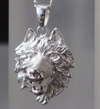 Anhänger Wolf Gesicht Silber