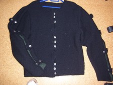 Damen Trachtenjacke handgestrickt Größe 44 schwarz loden Schurwolle Polyacryl