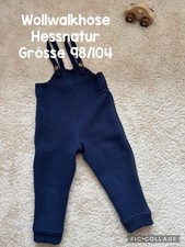Wollwalkhose Latzhose Hessnatur Blau Walkhose aus reiner Bio-Merinowolle