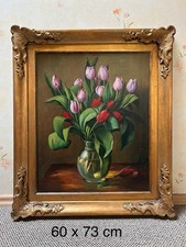 Ölgemälde Tulpen 60 x 73 Handgemalt Leinwand signiert Bild Kunst Unikat Deko
