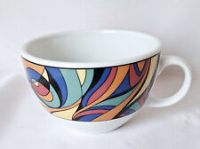 Seltmann Weiden, Kaffeetasse, Cappuccino-Tasse, weiss mit buntem Dekor