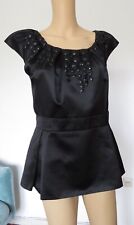 Dior Bluse Größe 36 Shirt Seide schwarz Luxus Pur Steine 