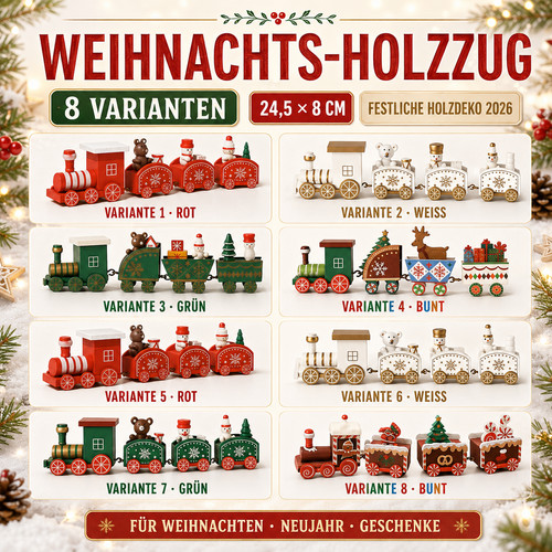 Weihnachts holzzug 5x8cm - weihnachts-holzzug, 24,5x8cm