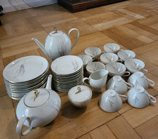 12x Personen Kaffeeservice Eschenbach Goldrand Dekor Bavaria Tassen Teller Kanne