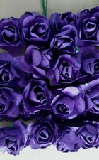 1,5 cm Rosen  Papierrosen, Hochzeit,Taufe,Kommunion,Tischdeko Dunkel Lila