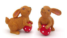 2er Set Osterhasen mit rotem