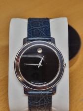 Movado Museum Classic – Schwarzes Zifferblatt, 35 mm – Kaufmann Lederband