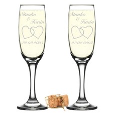 2er Set Sektgläser personalisiert ♥Hochzeit Geschenk für Paare♥ Sektglas Gravur