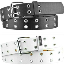 ✅Echt 2-Loch Nieten Gürtel Damen Herren Jeans Leder 4 cm Breit Ösen Schnalle ✅