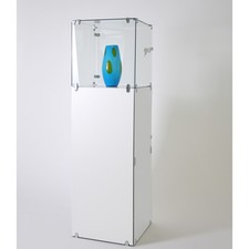Juweliervitrine klein abschließbar Glasvitrine Exponatvitrine mit Sockel weiß