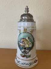 Bierkrug mit zinndeckel - zinndeckel,