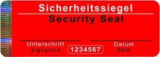 Sicherheitssiegel mit Seriennummer - 70x25mm rot, Siegel Aufkleber Security Seal