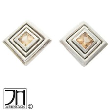 Vintage Silber Citrin Ohrringe