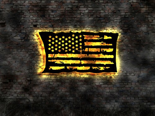 Wandbild amerika fahne - ,