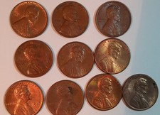 10 Stück 1 Cent 1962 1964 1974 1975  1982 1983 1986  1986D 1987 1988 L2