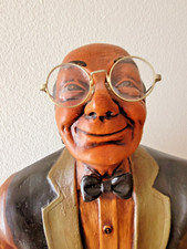 Farbige Standfigur Diener/Kellner aus bemaltem Kunststoff