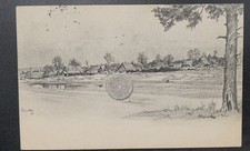 Foto Wk1 Feldpostkarte Künstler Kowno Kaunas Litauen Dorf Bild Zeichnung Starcke