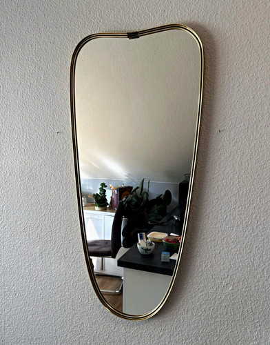 Schildspiegel messing 50er - messing,