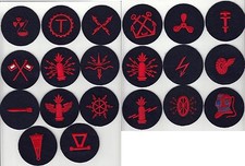 1 X NVA Volksmarine Ärmelabzeichen Sonderausbildung f. Matrosen + Maaten blau