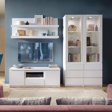Wohnzimmer schrankwand weiß - schrankwand,