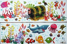 Wandsticker Sticker Wandtattoo Wanddeko Unterwasserwelt 90x60cm