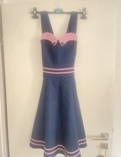 Rockabilly träger kleid blau - rockabilly,