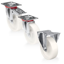 Transportrollen PP Kunststoff WEISS Appareterolle Geräterolle Lenkrolle Rad Poly