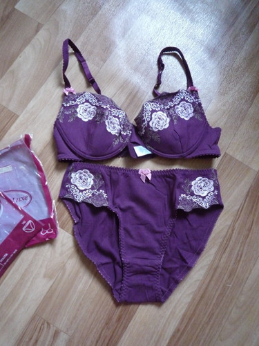 Set lila beere mit - bh-set, lila-beere