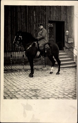 Foto deutscher soldat zu - ak,