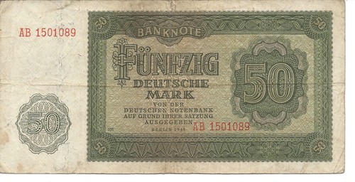 Geldschein banknote ddr 50 - geldschein,