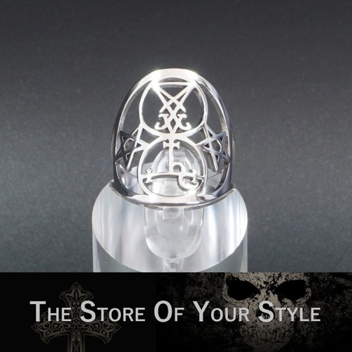 Ring pentagramm kreuz unisex - ring,