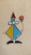 für Sammler schönes Fensterbild,Bleiverglasung"CLOWN",Tiffany, Handarbeit,