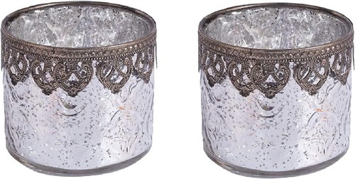 2er set windlicht teelichtglas - 2er,
