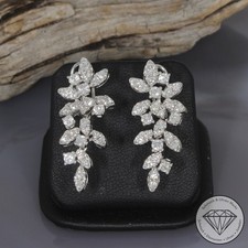 Wert 6850 € Brillant Ohrringe (2,09 carat) 585 14 Karat Weiß Gold xxyy