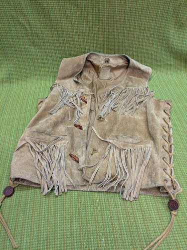 Lederweste fransen western - lederweste,