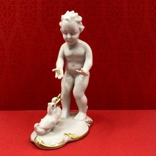 Porzellan Putte füttert Gänse Gerold & Co Tettau Bavaria alte Figur top Zustand