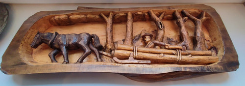 Handgeschnitztes holzrelief - handgeschnitztes,
