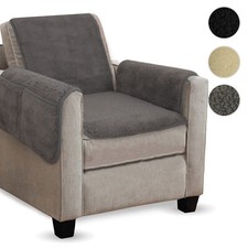 Sesselschoner Öko-Tex Sesselauflage Sesselüberwurf Überwurf Sessel LammflorOptik
