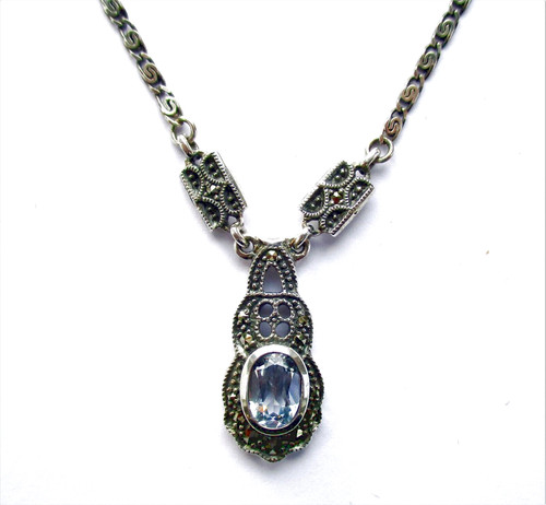 Collier kette aquamarin - collier,