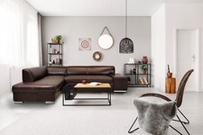 Echtleder Ecksofa Leder Sofa Couch mit Bettfunktion und Bettkasten Eckcouch