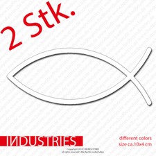 2x Aufkleber Ichtys Fisch