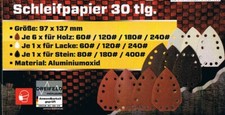 30 x Schleifpapier 97 x 137 mm